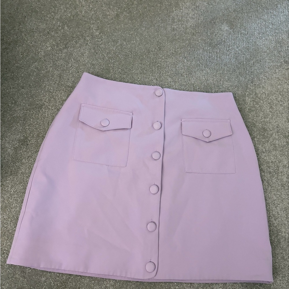 Song of Style Lavender Button-Front Skirt